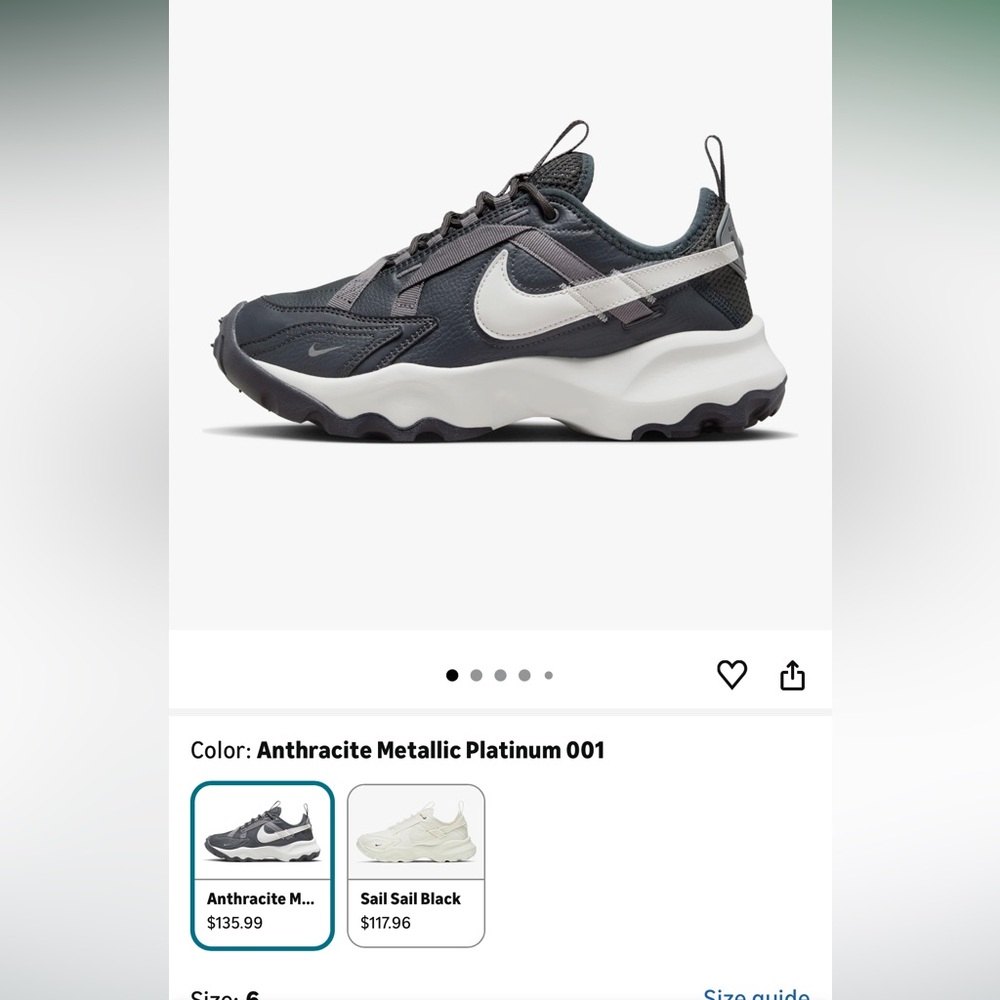 Nike Charcoal and White Athletic Sneakers